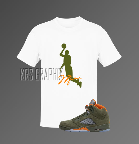 T-Shirt To Match Jordan 5 Green Olive - Sincerely Michael