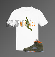 T-Shirt To Match Jordan 5 Green Olive - Air Michael