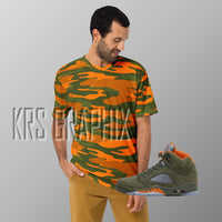 Full Print Shirt To Match Jordan 5 Green Olive - Camouflage