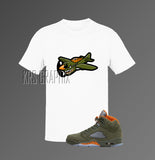 T-Shirt To Match Jordan 5 Green Olive - Fighter Bomber