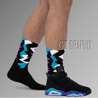 Socks To Match Jordan 6 Aqua - Jagged