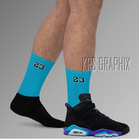 Socks To Match Jordan 6 Aqua - 23'S
