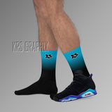 Socks To Match Jordan 6 Aqua - Gradient