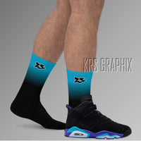 Socks To Match Jordan 6 Aqua - Gradient