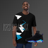 Full Print Shirt To Match Jordan 6 Aqua - Jagged