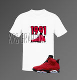 T-Shirt To Match Jordan 6 Toro - '1991 Jordans'