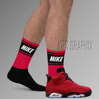Socks To Match Jordan 6 Toro - Mike In Stripes