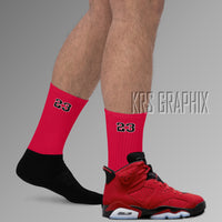 Socks To Match Jordan 6 Toro - 23'S