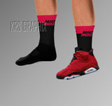 Socks To Match Jordan 6 Toro - Mike Two Tone Black