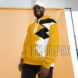 Full Print Hoodie To Match Jordan 6 Yellow Ochre - Partial Jagged