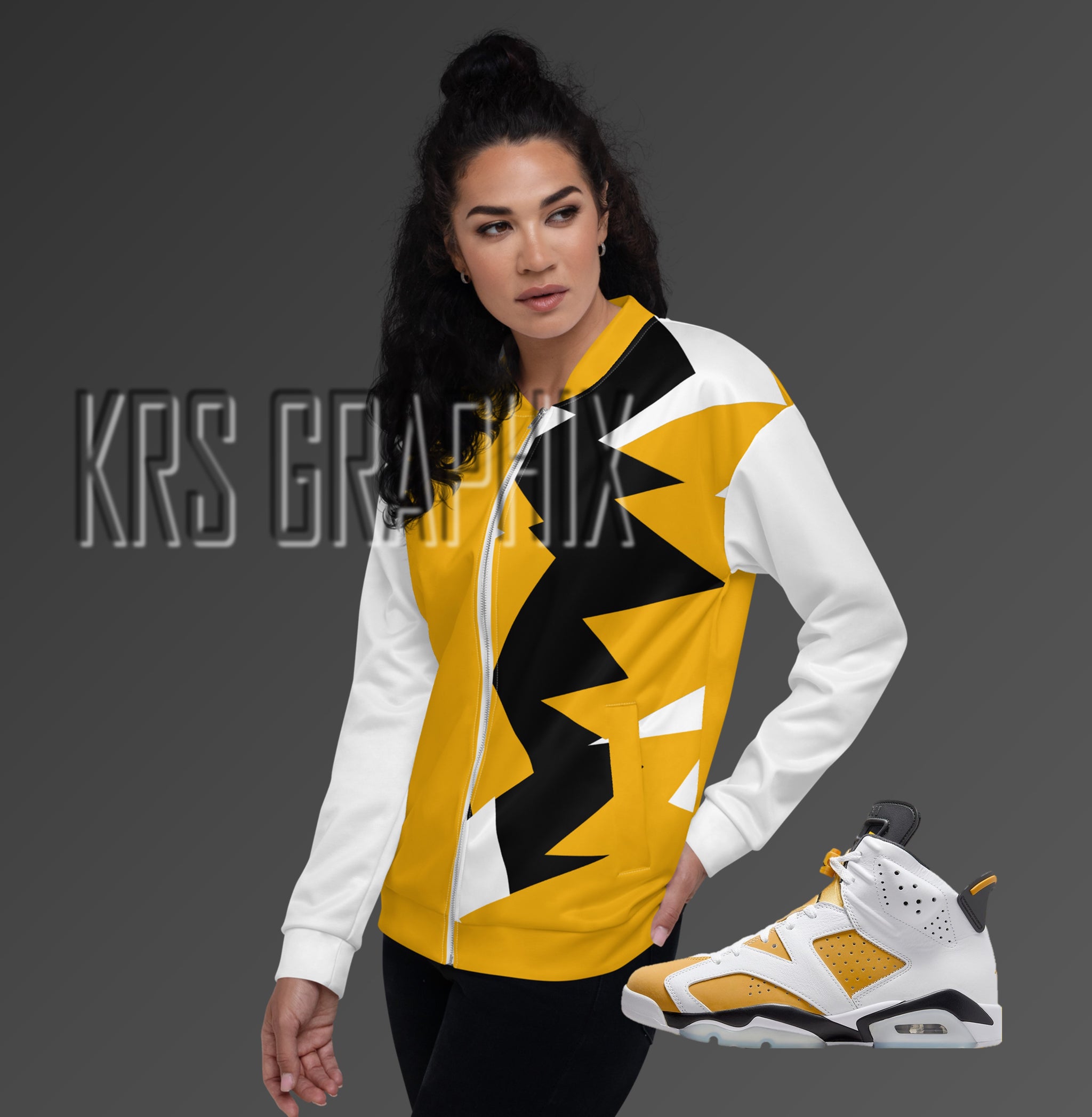 Jacket To Match Jordan 6 Yellow Ochre Jagged KRS Graphix