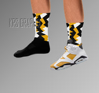 Socks To Match Jordan 6 Yellow Ochre - Jagged