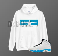 Hoodie To Match Jordan 9 Powder Blue - Wings Of The Goat