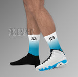 Socks To Match Jordan 9 Powder Blue - Gradient