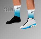 Socks To Match Jordan 9 Powder Blue - Gradient