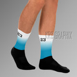 Socks To Match Jordan 9 Powder Blue - Gradient