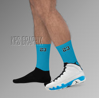 Socks To Match Jordan 9 Powder Blue - Blue 23