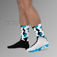 Socks To Match Jordan 9 Powder Blue - Jagged