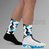 Socks To Match Jordan 9 Powder Blue - Jagged