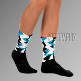 Socks To Match Jordan 9 Powder Blue - Jagged