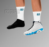 Socks To Match Jordan 9 Powder Blue - White 23