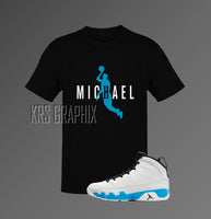 T-Shirt To Match Jordan 9 Powder Blue - Michael Flying