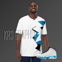 Full Print Shirt To Match Jordan 9 Powder Blue - White Jagged