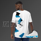 Full Print Shirt To Match Jordan 9 Powder Blue - White Jagged