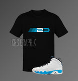 T-Shirt To Match Jordan 9 Powder Blue - 23 Fresh