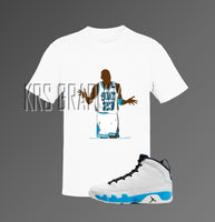 T-Shirt To Match Jordan 9 Powder Blue - The Shrug