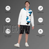 Zip Hoodie To Match Jordan 9 Powder Blue - White Jagged