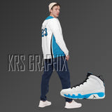 Zip Hoodie To Match Jordan 9 Powder Blue - Game Over