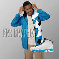 Zip Hoodie To Match Jordan 9 Powder Blue - Blue Jagged