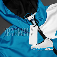 Zip Hoodie To Match Jordan 9 Powder Blue - Blue Jagged