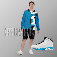 Zip Hoodie To Match Jordan 9 Powder Blue - Blue Jagged