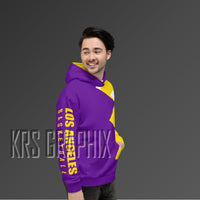 Full Print Hoodie To Match Los Angeles Basketball Team - Jagged