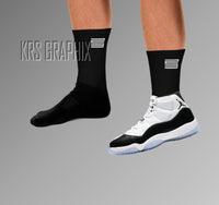 Black Socks To Match Jordan 11 - Gratitude 11 Black Socks 23