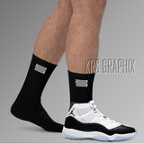 Black Socks To Match Jordan 11 Gratitude & Space Jam Lows - Black 23