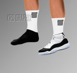 White Socks To Match Jordan 11 Gratitude & Space Jam Lows- 23's