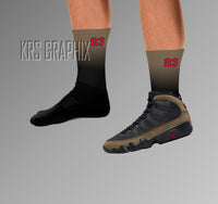 Socks To Match Jordan 9 Olive - Fade Away