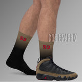 Socks To Match Jordan 9 Olive - Fade Away