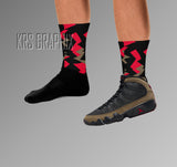 Socks To Match Jordan 9 Olive - Jagged