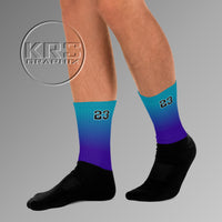 Socks To Match Jordan 8 Aqua - Fade Away
