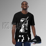 Full Print Shirt To Match Jordan 5 Black Metallic - Goat In The Garden