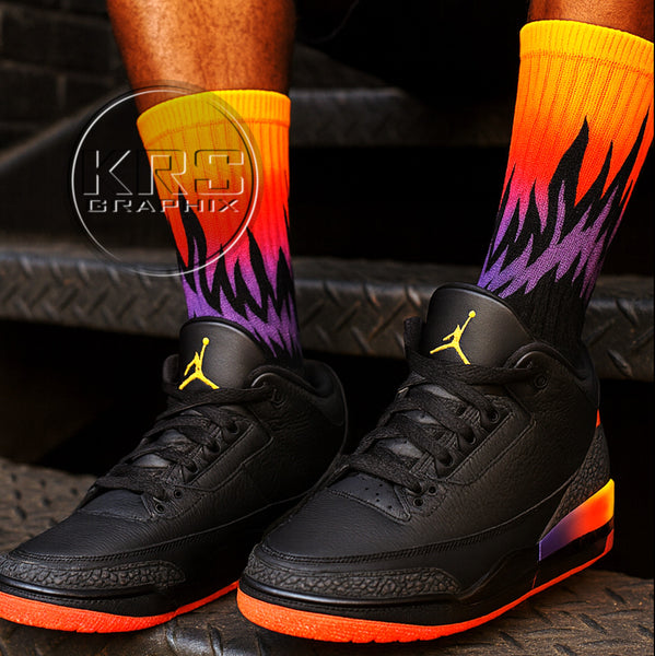 Socks To Match Jordan 3 Balvin Rio - Fire
