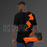 Full Print Shirt To Match Jordan 12 Brilliant Orange - Jagged