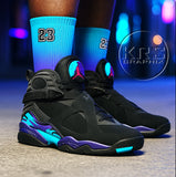 Socks To Match Jordan 8 Aqua - Fade Away