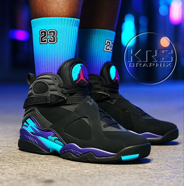 Socks To Match Jordan 8 Aqua - Fade Away