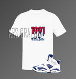 T-Shirt To Match Jordan 6 Olympic - '1991 Jordans'