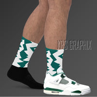 Socks To Match Jordan 4 Oxidized Green - Jagged